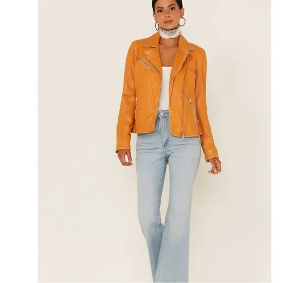 Free People MAURITIUS LEATHER WOMEN'S SOFIA MOTO LEATHER JACKET